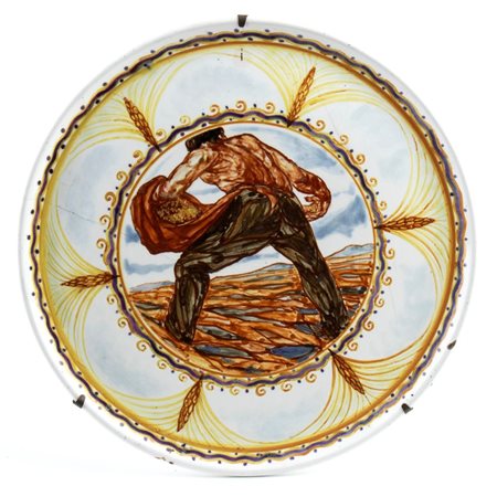 Piatto con decorazione di seminatore