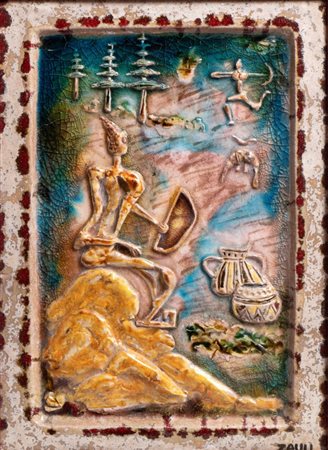 CARLO ZAULI (Faenza 1926 - 2002), Cacciatore a riposo