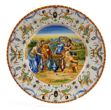 MANIFATTURA MOLARONI - PESARO, Piatto con scena biblica