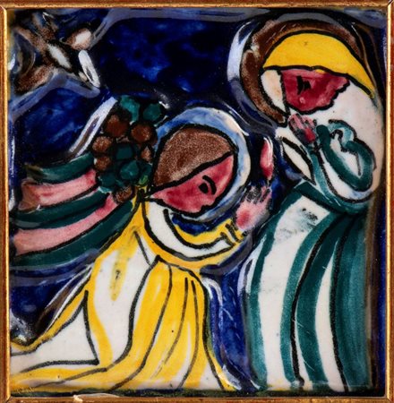 GUNTHER STUDEMANN (Berlino 1890 - 1981), Mattonella con Annunciazione