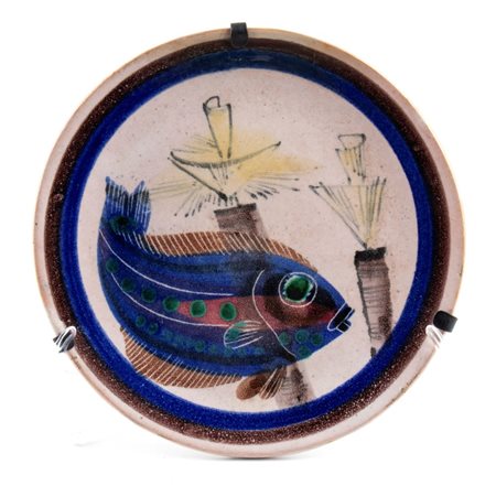 RICHARD DÖLKER (Schönberg 1896 - Kohlgraben 1955), Piattino con decorazione di pesce