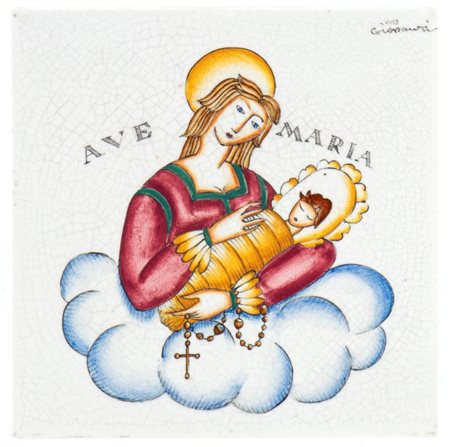 GIO PONTI (Milano 1891 - 1979), Mattonella con Natività