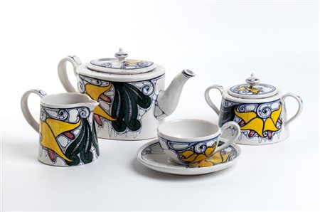 MANIFATTURA CERAMICA BORGHESE PRATICA DI MARE, Servizio da tè Paoloni