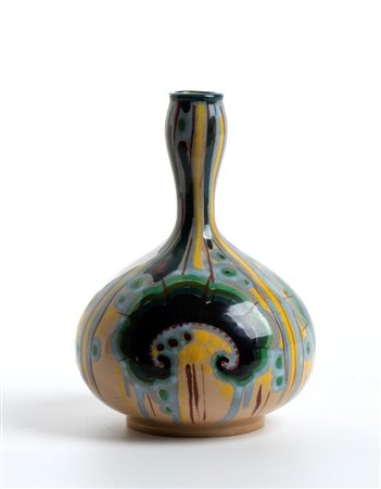 MANIFATTURA CERAMICA BORGHESE PRATICA DI MARE, Vaso solifleur policromo