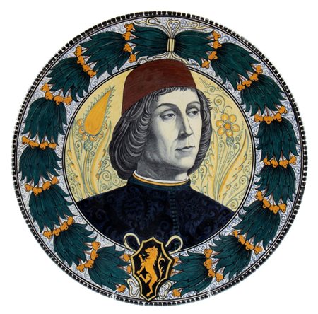 TORQUATO CASTELLANI (Roma 1846 - 1931), Piatto con ritratto in stile storicistico rinascimentale