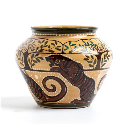 ROBERTO ROSATI (attribuito a) (Roma 1889 - 1949), Cachepot per Manifattura Fiamma