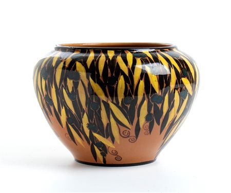 MANIFATTURA LA SALAMANDRA, Grande vaso con decorazione floreale