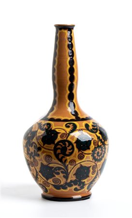 MANIFATTURA LA SALAMANDRA, Vaso solifleur decorato a fiori 