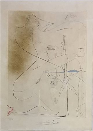 Salvador Dalì “Woman with a crutch” 1968
