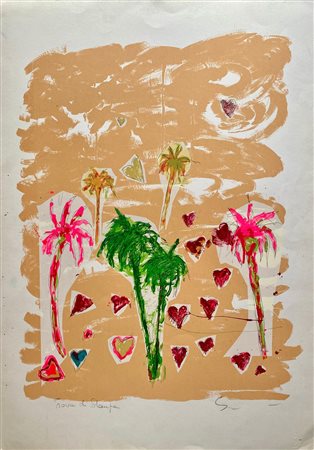 Mario Schifano “Palme e cuori”