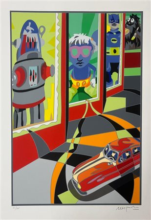 Ugo Nespolo “Robots e supereroi”