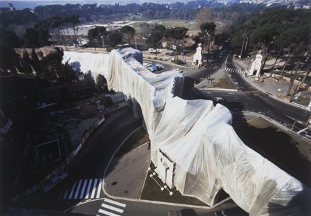 PIERSANTI MASSIMO (1939-) Christo, The Wall Wropped Roman Wall #11973-1974...