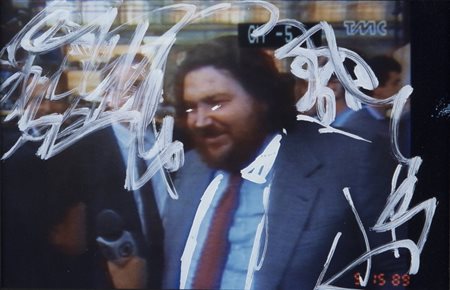 MARIO SCHIFANO (1934-1998) Senza titolo 1990-1997tecnica mista su fotografia...