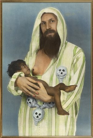 LUIGI ONTANI (1943-) Puericultor androgino 1995-1996fotografia acquarellata a...