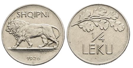 ALBANIA. 1/4 lek 1926. Ni; 4gr; KM 3; Q.FDC