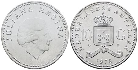 ANTILLE OLANDESI. Giuliana (1948-1980). 10 gulden 1978. KM 20; Ag; 25gr. FDC