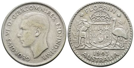 AUSTRALIA. Giorgio VI (1936-1952). 1 fiorino 1943. KM 40; Ag; 11,31gr. BB