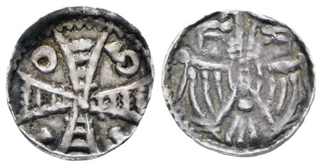 BELGIO. BRABANTE. Enrico II-III (1235-1261). Denier, penning. Ag; 0,65gr; Witte 181; Raro; SPL