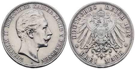 GERMANIA. BERLINO. Guglielmo II (1888-1918). 3 marchi 1912 "A". KM 527; Ag; 16,67gr. SPL