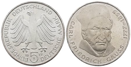 GERMANIA. 5 marchi 1977 J. KM 145; Ag; 11,2gr FDC