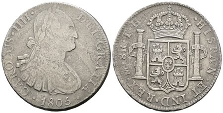 MESSICO. CITTA' DEL MESSICO. Carlo IV. 8 reales 1805. Ag 26,21gr. KM# 109 Q.BB