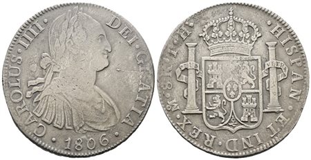 MESSICO. CITTA' DEL MESSICO. Carlo IV. 8 reales 1806. Ag 25,90gr. KM# 109 BB