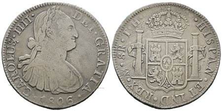 MESSICO. CITTA' DEL MESSICO. Carlo IV. 8 reales 1806. Ag 26,10gr. KM# 109  BB