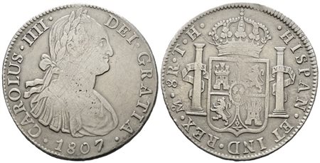 MESSICO. CITTA' DEL MESSICO. Carlo IV. 8 reales 1807. Ag 25,55gr. KM# 109 BB