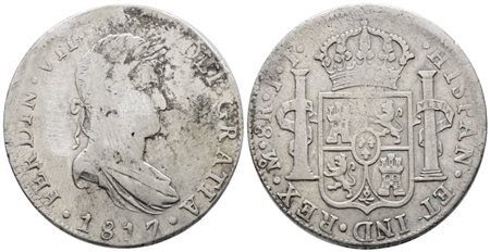 MESSICO. CITTA' DEL MESSICO. Ferdinando VII (1808-1833). 8 reales 1817. KM 111; Ag; 26,83gr MB