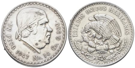 MESSICO. 1 peso 1947. Ag; 14gr; KM 456; Q.SPL