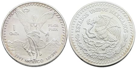 MESSICO. Oncia 1993. Ag; 31,1gr; KM 494.3; FDC