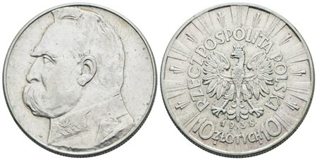 POLONIA. 10 zlotych 1938. Ag; 22gr; Y 29; BB