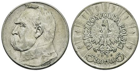 POLONIA. 5 zlotych 1936. Ag; 11gr; C 25; BB