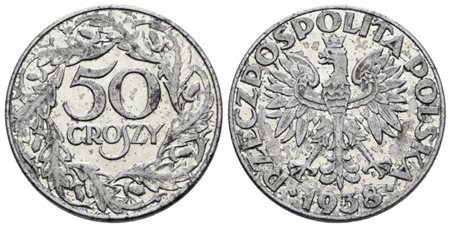 POLONIA. 50 groszy 1938. Fe; 5gr; Y 38; BB