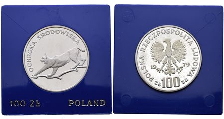 POLONIA. 100 zlotych 1979 "Lince". Y 104; Ag; 16,5gr. In capsula blu. PROOF