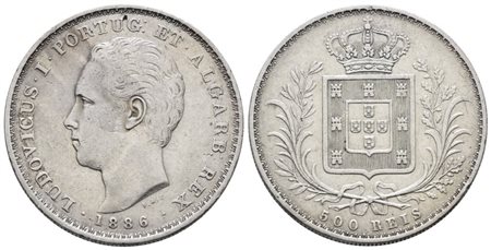 PORTOGALLO. Luigi I (1863-1889). 500 reis 1886. KM 509; Ag; 12,5gr BB+