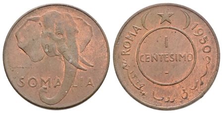 SOMALIA. A.F.I.S. (1950-1960). 1 centesimo 1950. Cu. 2,95gr; Gig.5. FDC rame rosso