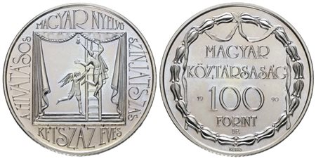 UNGHERIA. 100 forint 1990. Ni; 12gr; KM 701; FDC