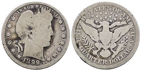 USA. PHILADELPHIA. 1/4 dollaro 1899. KM A114; Ag; 5,72gr MB