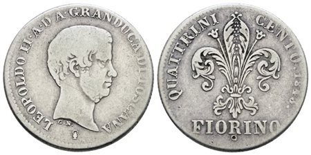 FIRENZE. GRANDUCATO DI TOSCANA. Leopoldo II (1824-1859). Fiorino 1843. Ag; 5,9gr; Gig.37; NC; Q.BB