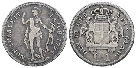 GENOVA. Dogi Biennali (terza fase, 1637-1797). 1 lira 1794 . Ag; 4,14gr; Mir 354/a1;; BB