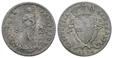 GENOVA. Repubblica Genovese (1814). 2 soldi 1814. Mi; 2,3gr; Mir 394; BB