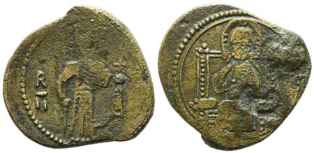 MESSINA. REGNO DI SICILIA. Ruggero II (1105-1154). Follaro. Cu (4,64 g)Spahr 53. Mir 19. RR. MB/BB