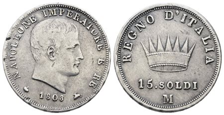 MILANO. Regno d'Italia. Napoleone I (1805-1814). 15 soldi 1808. Ag; 3,75gr; Gig.172; NC; BB+
