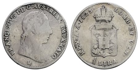 MILANO. REGNO LOMBARDO VENETO. Francesco I d'Asburgo (1815-1835). Mezza lira 1823. Ag; 2,1gr; Gig. 77; Raro; MB