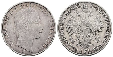 MILANO. REGNO LOMBARDO VENETO. Francesco Giuseppe (1848-1866). Fiorino 1858. Ag; 12,35gr; Gig.81; NC; BB