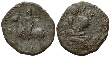MILETO. Ruggero II (1085-1101), Follaro. Mir 497; Cu; 10,17 gr; Raro. Segnetti  MB