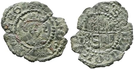 NAPOLI. REGNO DI NAPOLI. Alfonso I d'Aragona (1442-1458). Denaro. Mir 60; Mi; 0,38gr  qBB