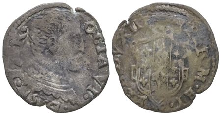 PARMA. Ottavio Farnese (1547-1582). Parpagliola 1557. Mi; 1.80gr; MIR 943/3; Rara; MB/BB