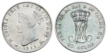 PARMA. Maria Luigia d'Austria (1815-1847). 10 soldi 1830. Ag; 2,5gr; Gig. 10; BB/SPL